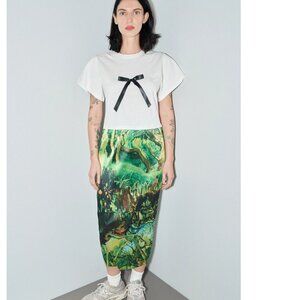 NWT - Rare FBC Green Cayetana Accordion Skirt - Size S